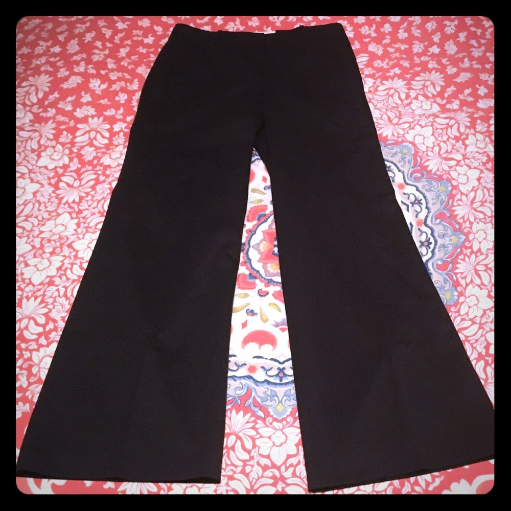Ann Taylor Modern Fit Wide Leg Slacks Black Sz 4